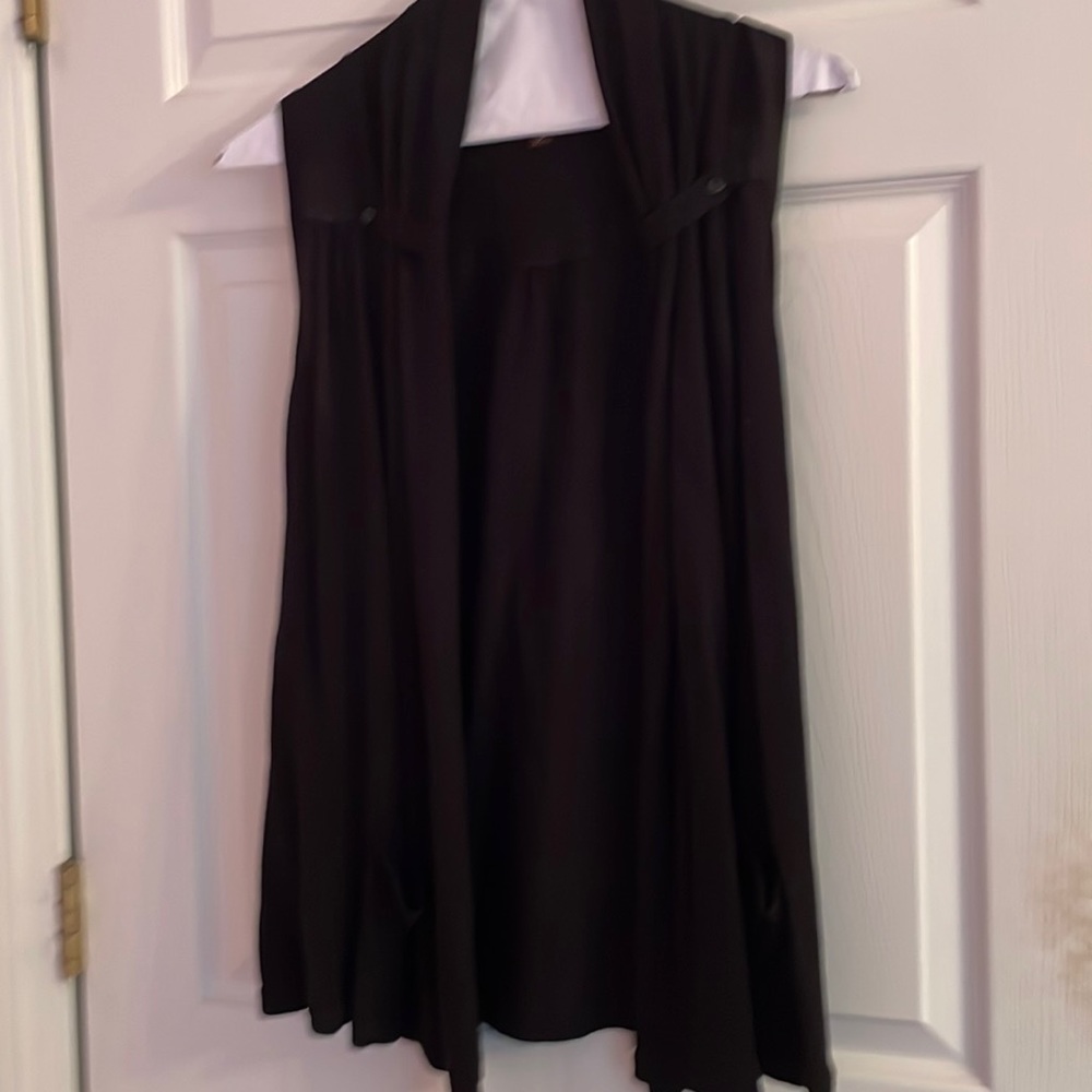 Size s black cotton & rayon sweater vest